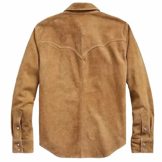 Men's Vintage Suede Western Trucker Shirt Jacket
