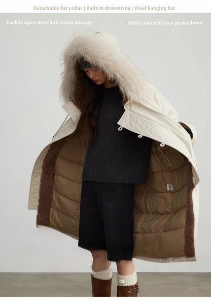 Fireladyfur Women’s Hooded Down Raccoon Fur Collar Parka Cold Weather“Manchester City old story”