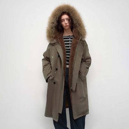 Fireladyfur Women’s Hooded Down Raccoon Fur Collar Parka Cold Weather“Manchester City old story”