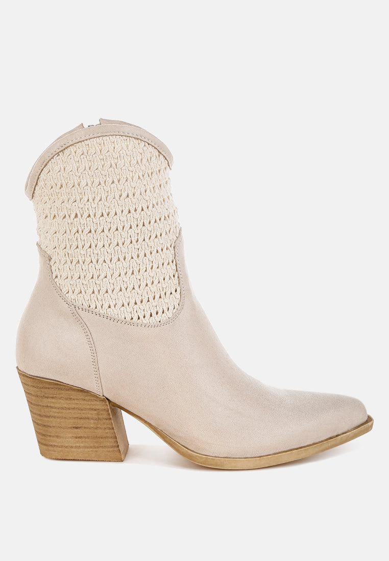 Bimmy Woven Pointy Western Boots