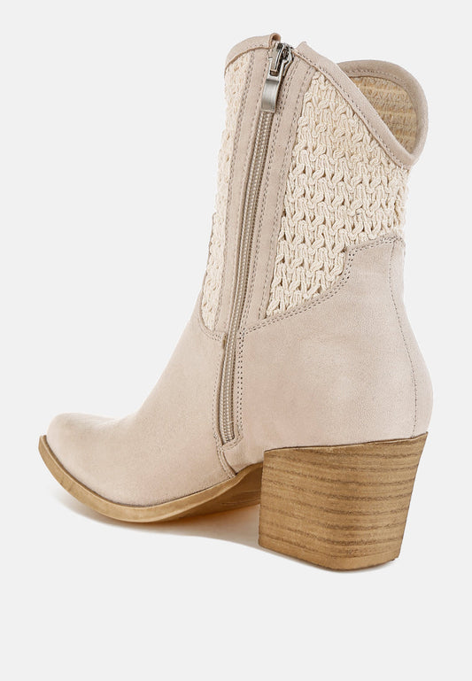 Bimmy Woven Pointy Western Boots