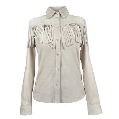 Western Fringe Suede Shirt