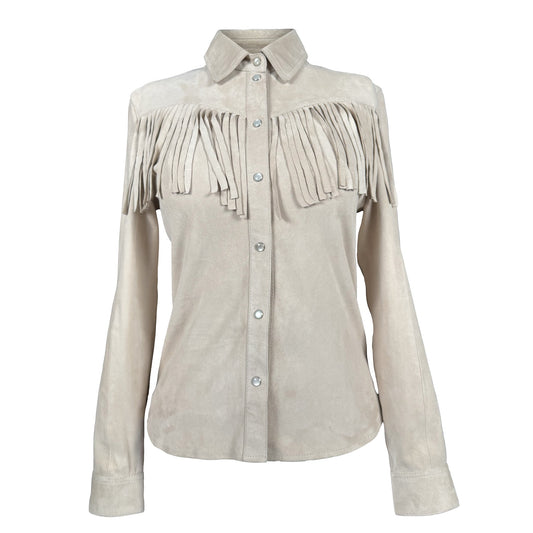 Western Fringe Suede Shirt