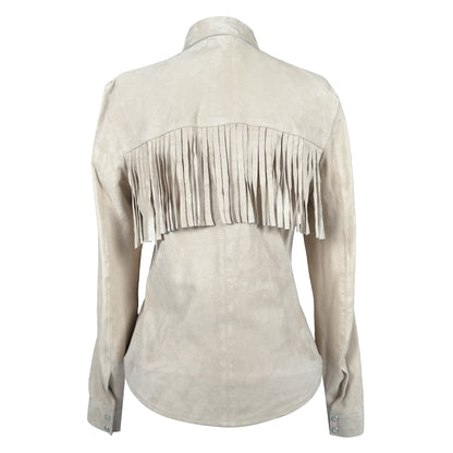 Western Fringe Suede Shirt