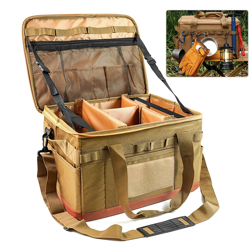 NNEOBA 30L Camping Organizer  Storage Bag Khaki