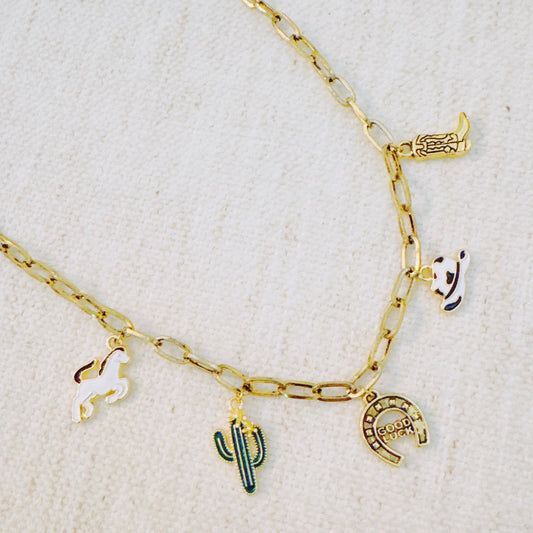 Yeehaw Rodeo Charm Necklace – Western Icons