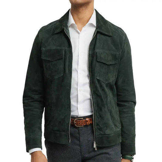 Men's Suede Western Trucker Jacket