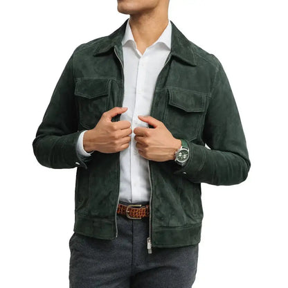 Men's Suede Western Trucker Jacket