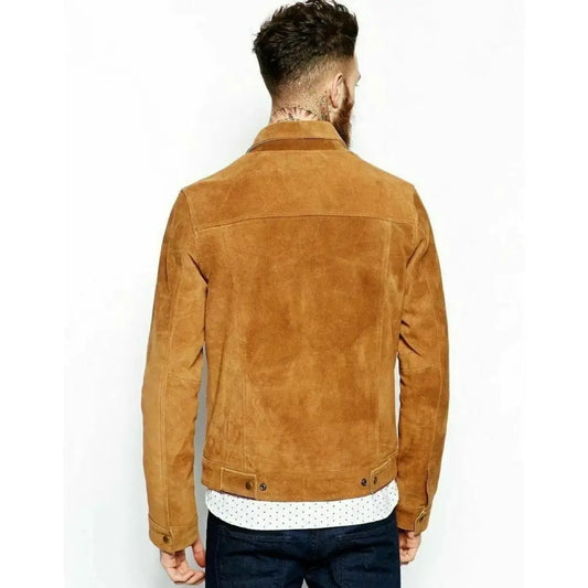 Men's Vintage Western Slim Fit Suede Leather Jacket