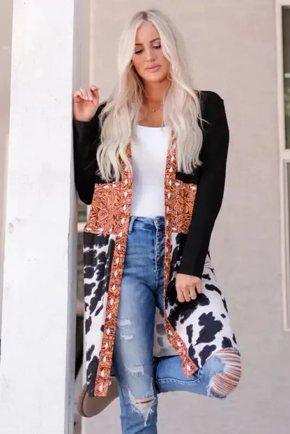 Western Pattern Duster Cardigan